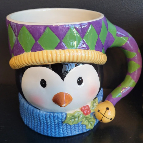 Susan Winget Rudolph Reindeer Penguin “Tis The Season“ 2 x 20oz Christmas  mugs - Picture 3 of 12